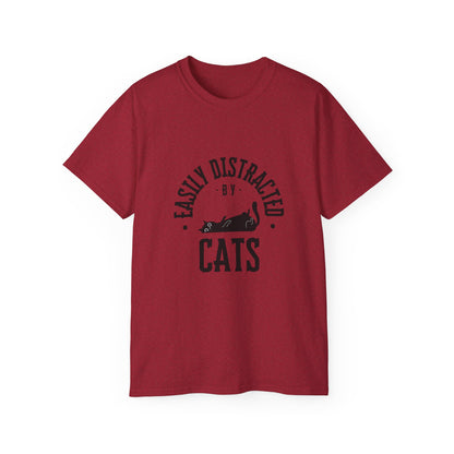 Unisex Ultra Cotton Tee "Easily Distracted by Cats" T-Shirt