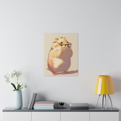 Matte Canvas "Hamster with Glasses" Stretched, 0.75"