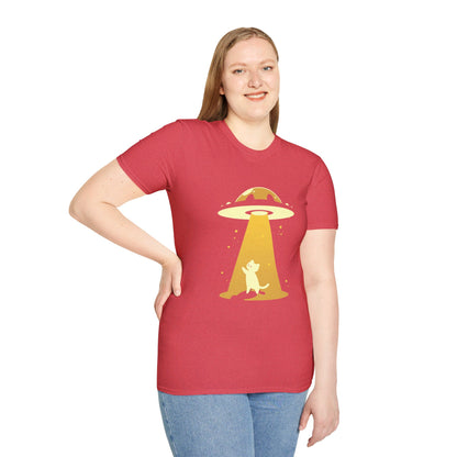 Unisex Softstyle T-Shirt "UFO and Cat"