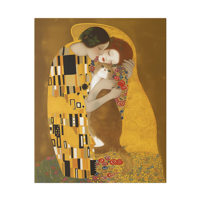 Matte Canvas "The Kiss and the Cat" Stretched, 0.75"