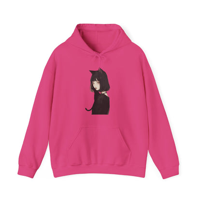 Unisex Heavy Blend™ Hooded Sweatshirt "Woman with Black Cat" Halloween Series