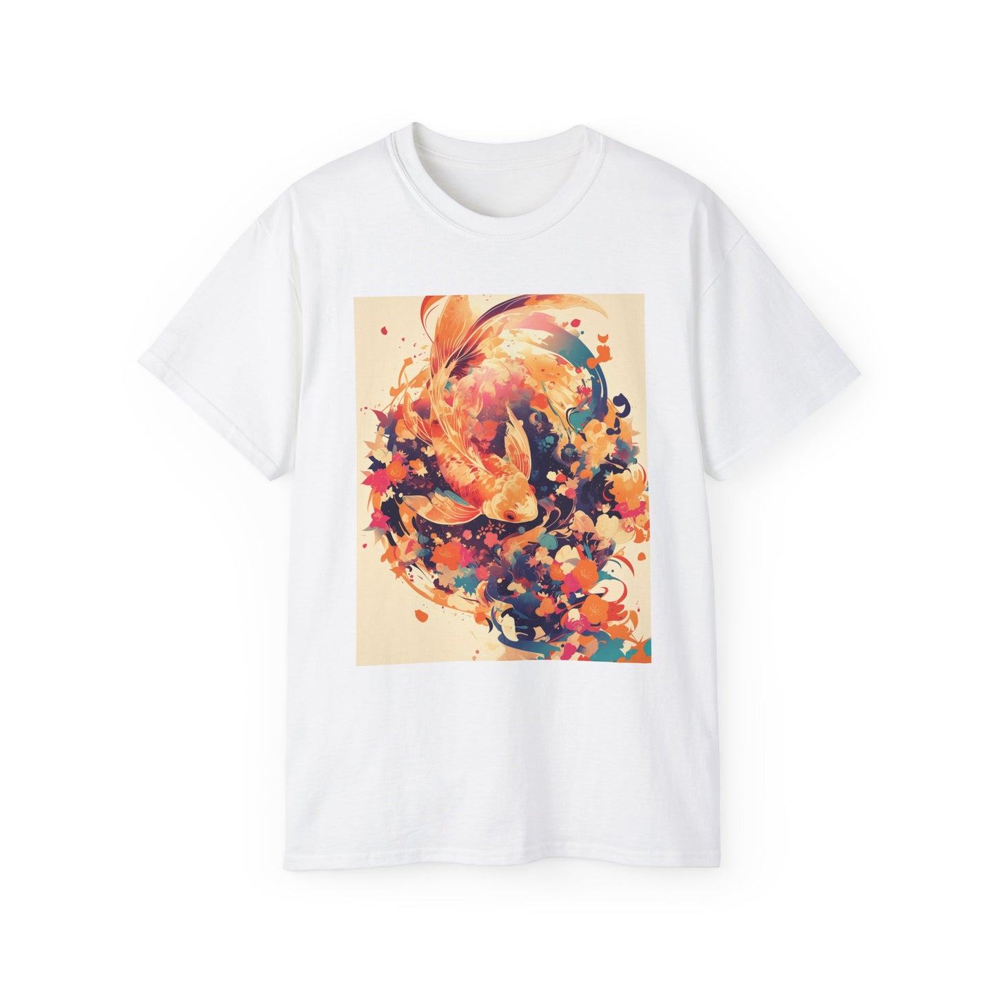 Unisex Ultra Cotton Tee "Japanese Gold Fish Art" T-Shirt