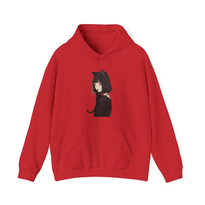 Unisex Heavy Blend™ Hooded Sweatshirt "Woman with Black Cat" Halloween Series