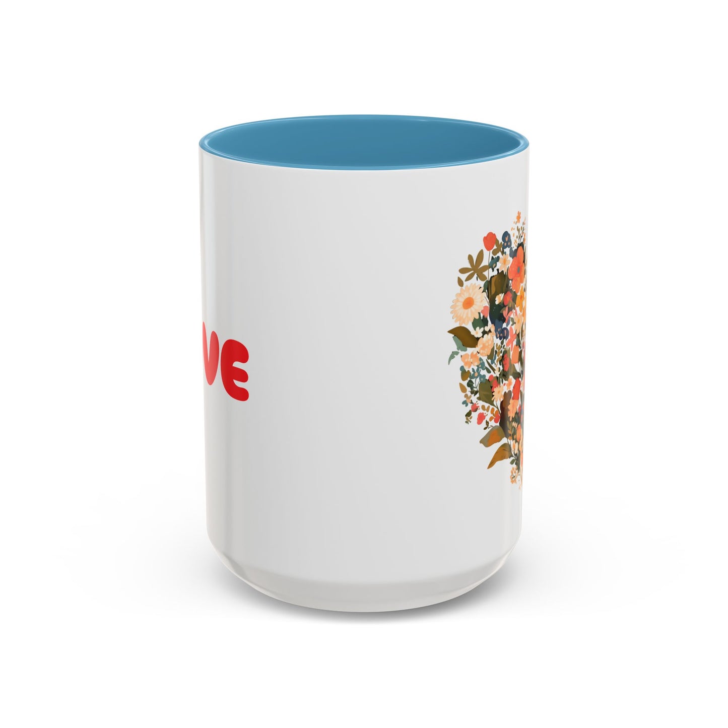 Accent Coffee Mug (11, 15oz) "Heart Flower"