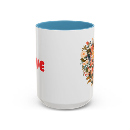 Accent Coffee Mug (11, 15oz) "Heart Flower"