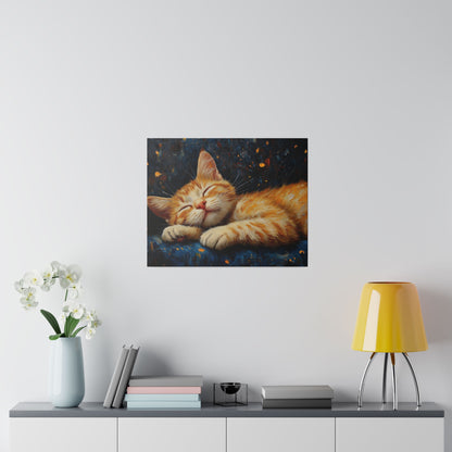 Matte Canvas "Sleeping Cat" Stretched, 0.75"