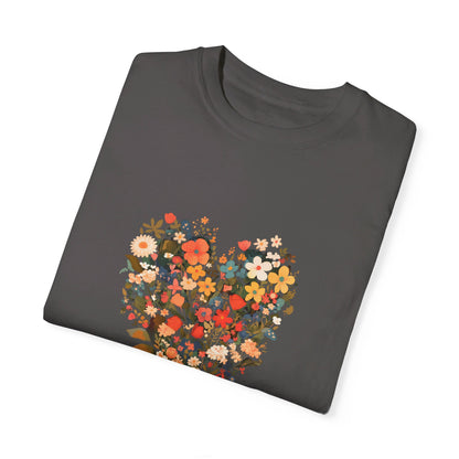 Unisex Garment-Dyed T-shirt "Heart Flower"