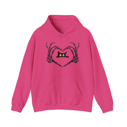 Unisex Heavy Blend™ Hooded Sweatshirt "Skelton Loves Cats"