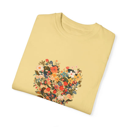 Unisex Garment-Dyed T-shirt "Heart Flower"