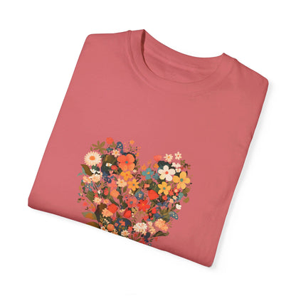 Unisex Garment-Dyed T-shirt "Heart Flower"