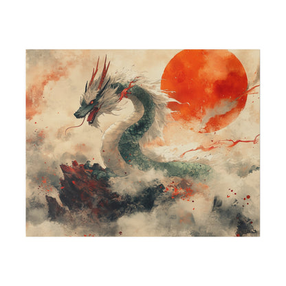 Matte Canvas "Ukiyoe Dragon" Stretched, 0.75"