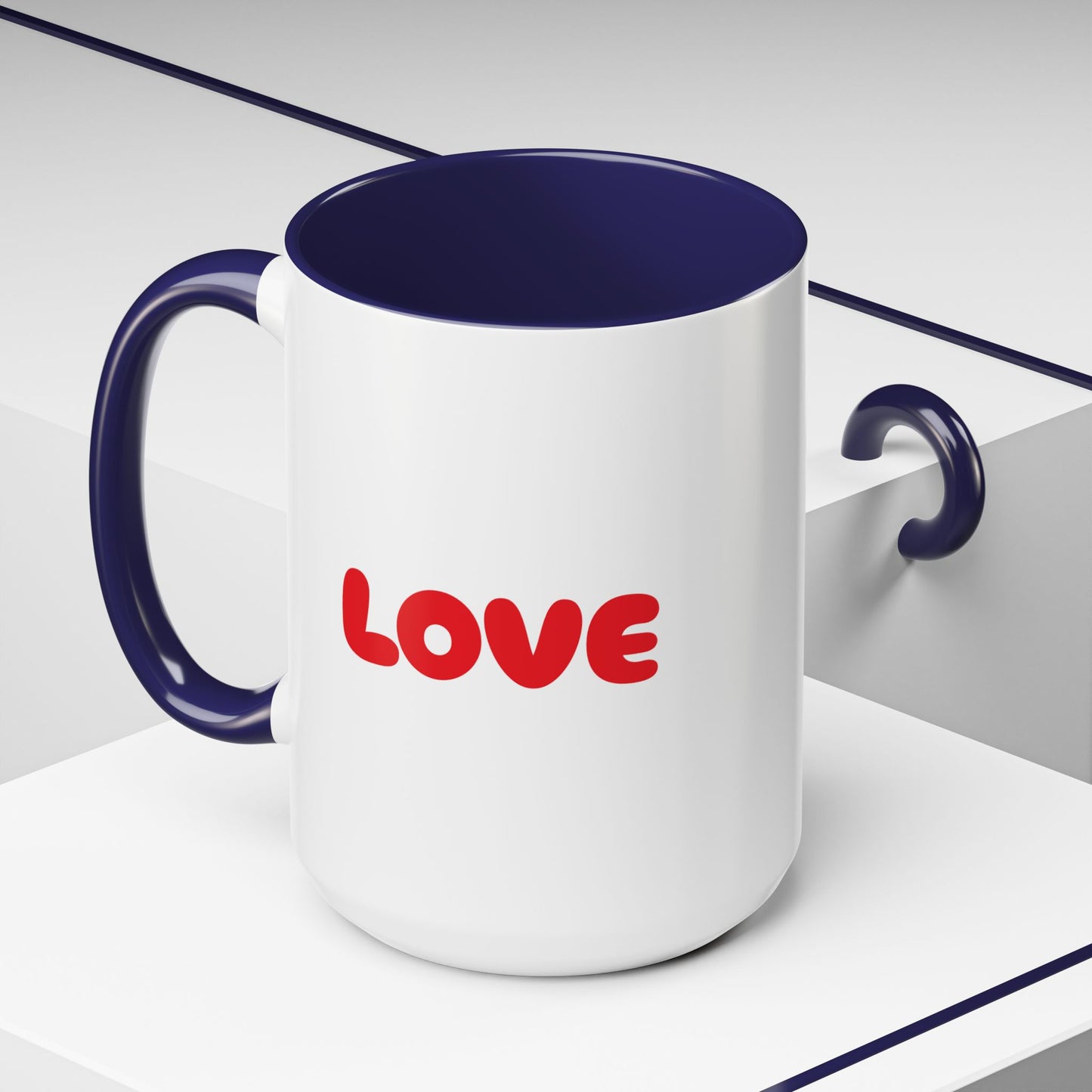 Accent Coffee Mug (11, 15oz) "Heart Flower"