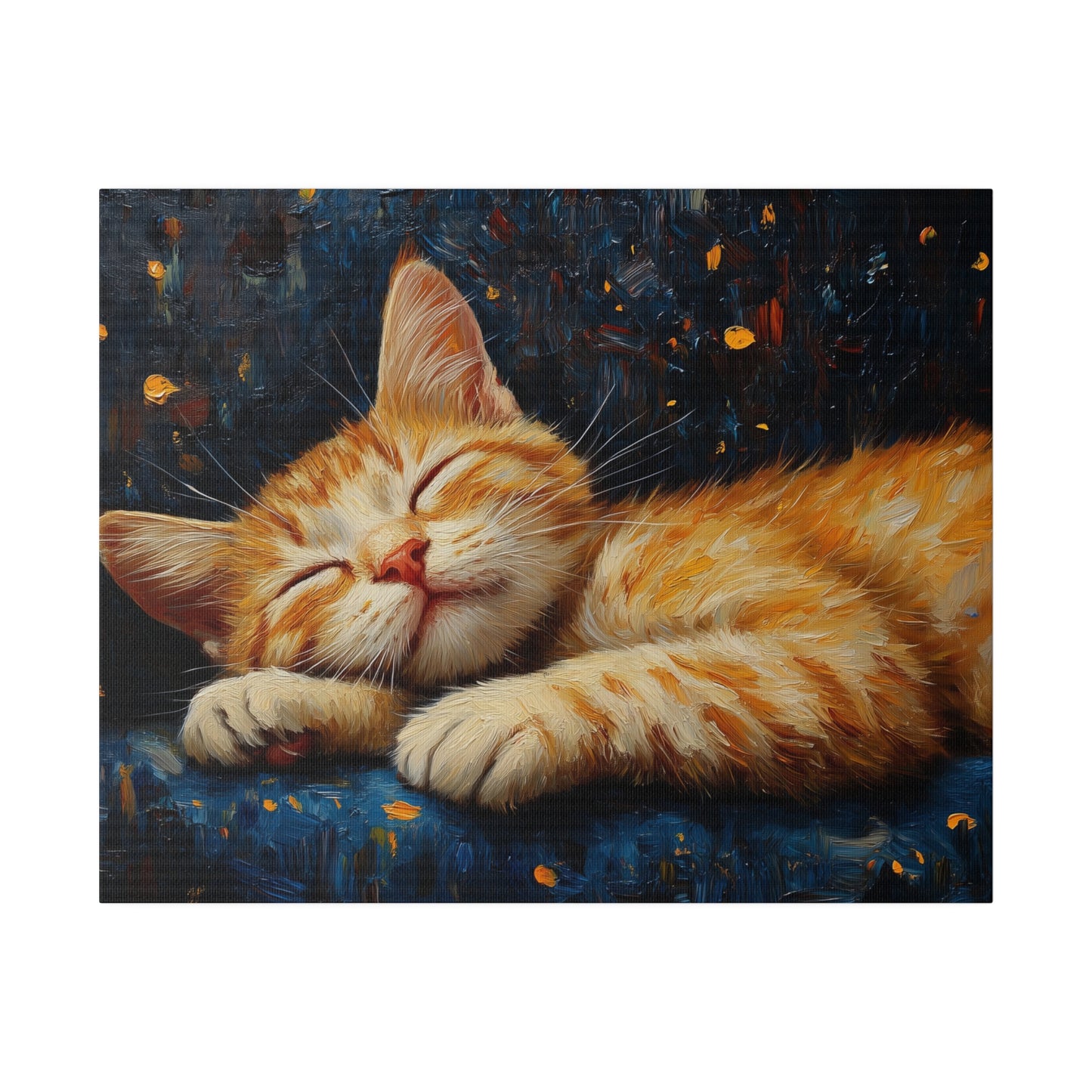 Matte Canvas "Sleeping Cat" Stretched, 0.75"