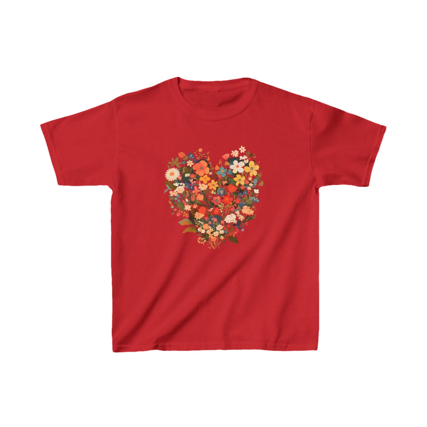 Kids Heavy Cotton™ Tee "Heart Flower" T-shirts