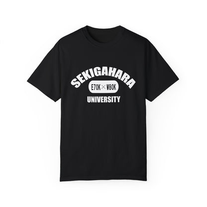 Unisex Garment-Dyed T-shirt "Sekigahara University" Fictional University Tee