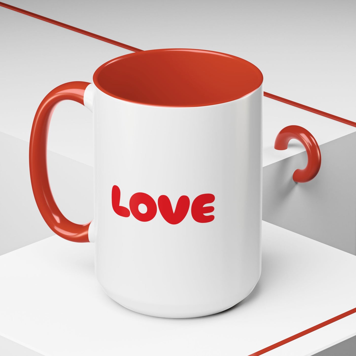 Accent Coffee Mug (11, 15oz) "Heart Flower"