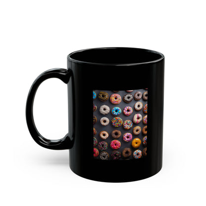 Black Mug "Dreamy Donuts" (11oz, 15oz)