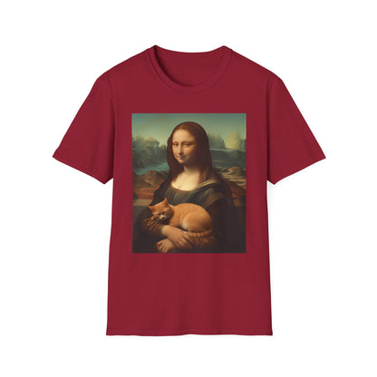 Unisex Softstyle T-Shirt "Mona Lisa and the Cat"