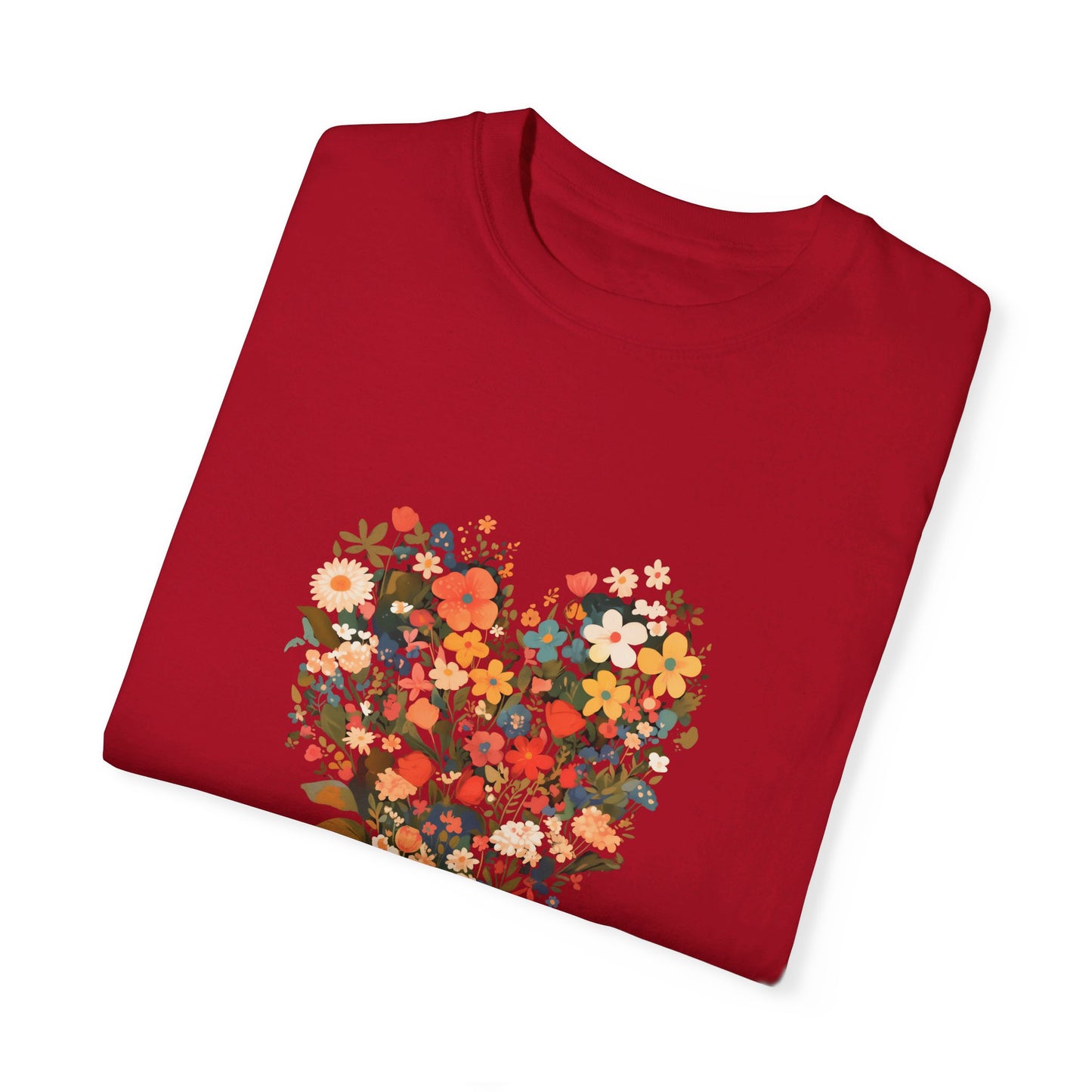 Unisex Garment-Dyed T-shirt "Heart Flower"