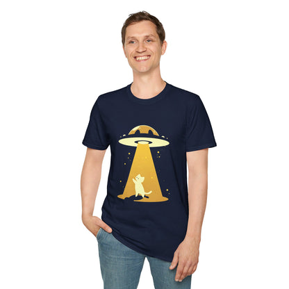 Unisex Softstyle T-Shirt "UFO and Cat"