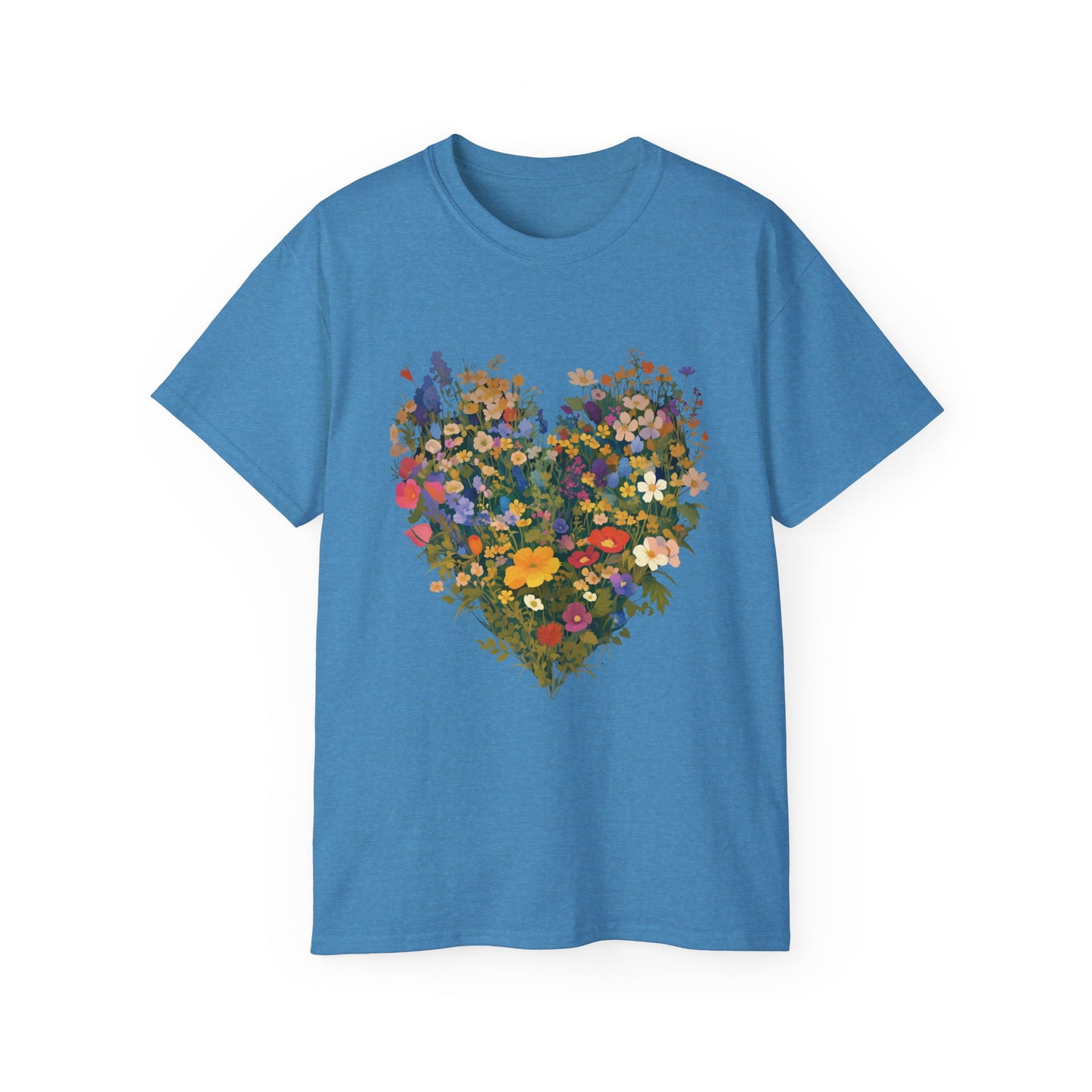 Unisex Ultra Cotton Tee "Botanical Flower Heart" T-Shirt