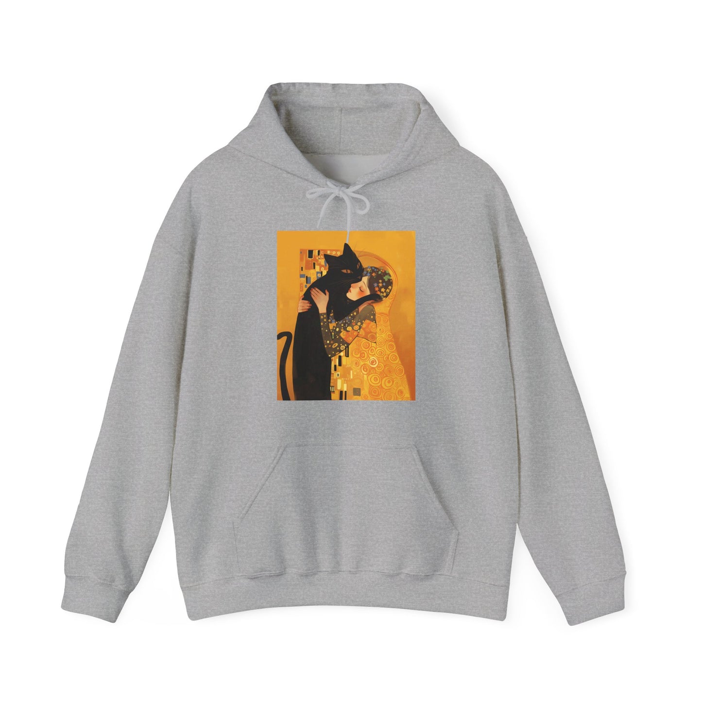 Unisex Heavy Blend™ Hooded Sweatshirt "The Kiss and the Cat" Joke Art Series