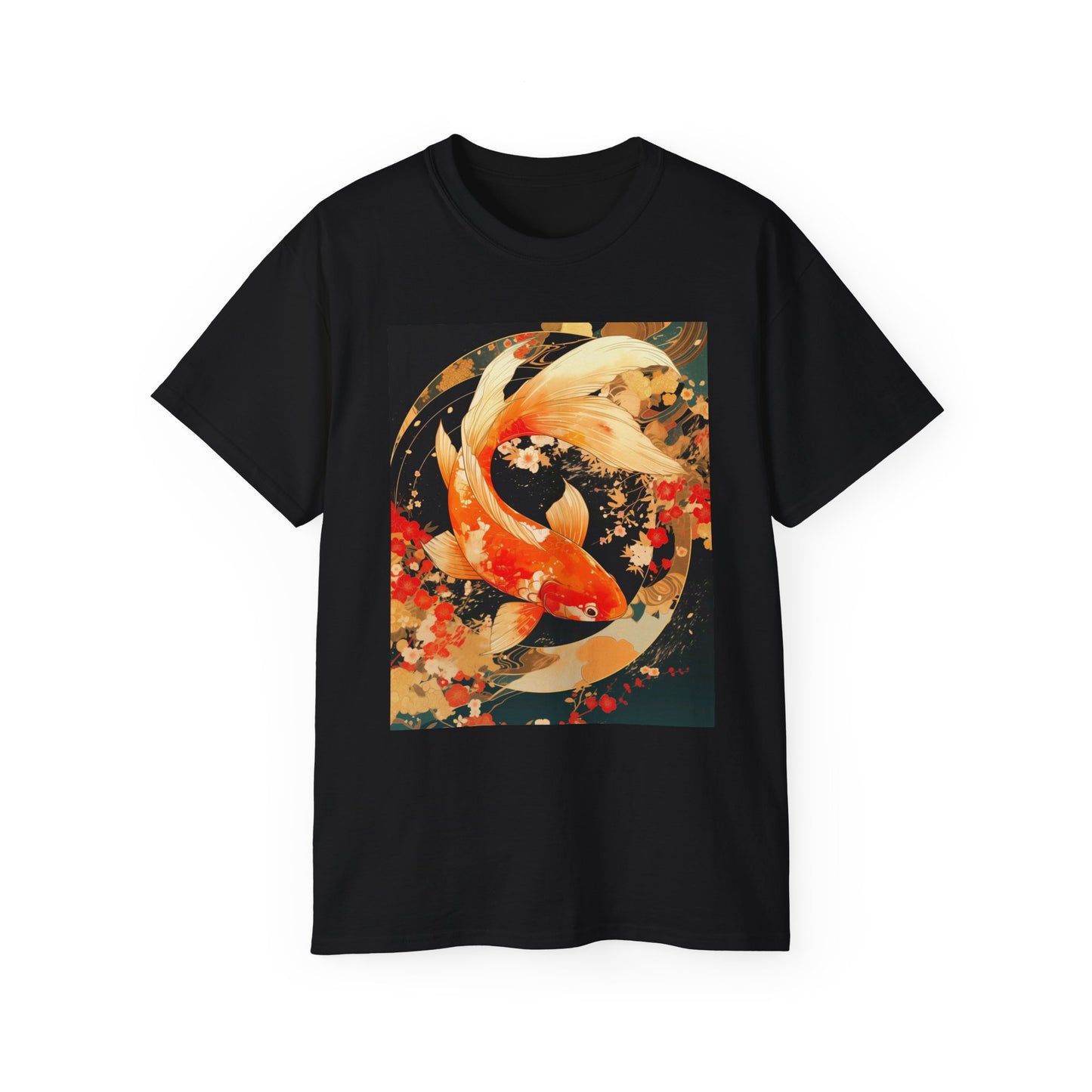 Unisex Ultra Cotton Tee "Japanese Gold Fish Art" T-Shirt