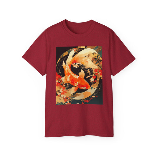 Unisex Ultra Cotton Tee "Japanese Gold Fish Art" T-Shirt