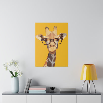 Matte Canvas "Giraffe with Glasses" Stretched, 0.75"