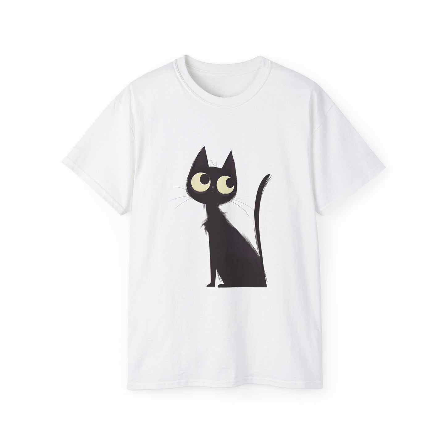 Unisex Ultra Cotton Tee "Woman with Black Cat" T-Shirt Halloween Series