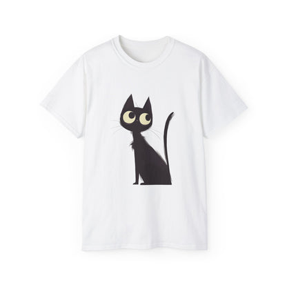 Unisex Ultra Cotton Tee "Woman with Black Cat" T-Shirt Halloween Series