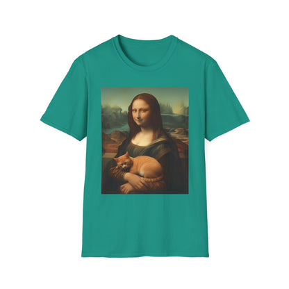 Unisex Softstyle T-Shirt "Mona Lisa and the Cat"