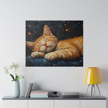 Matte Canvas "Sleeping Cat" Stretched, 0.75"