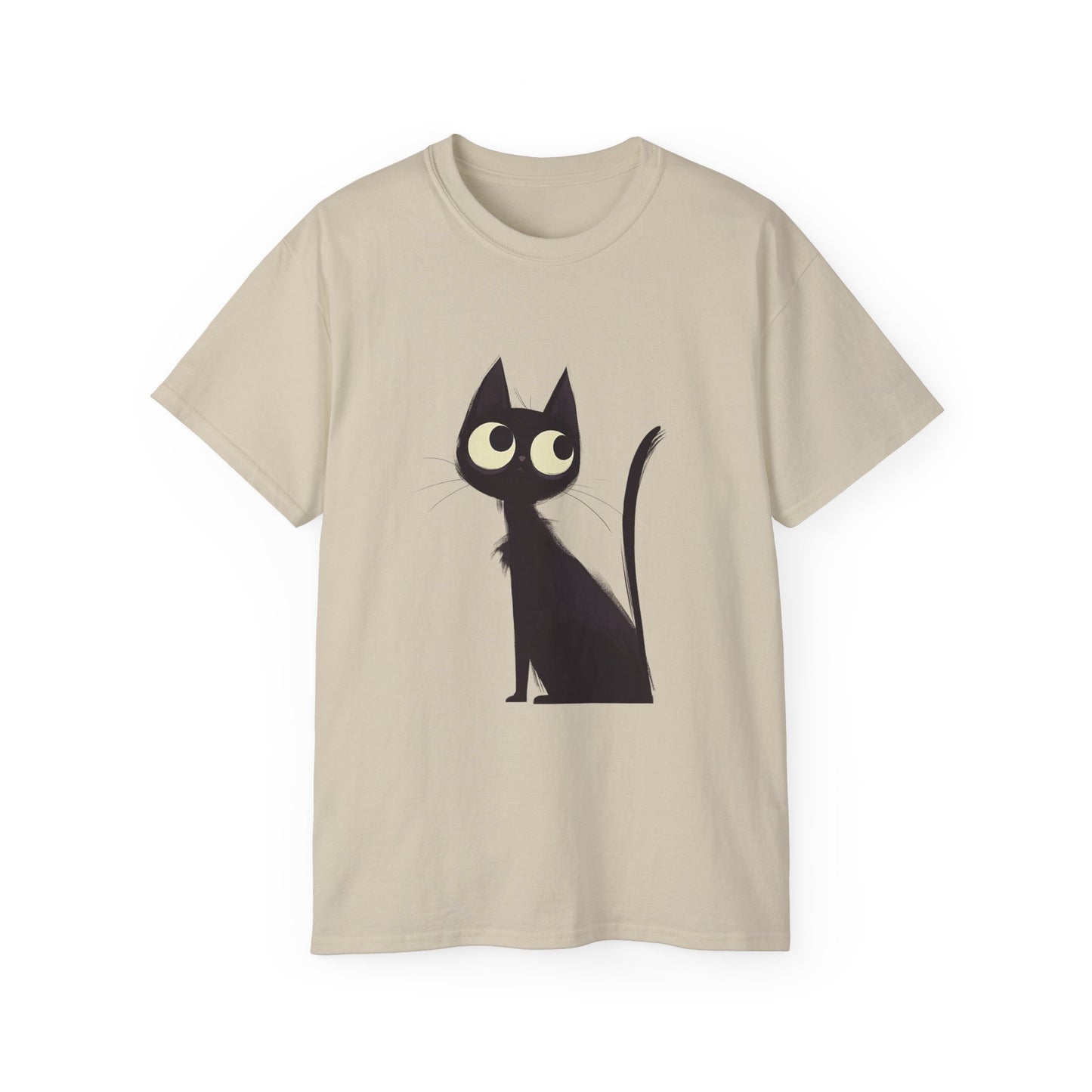 Unisex Ultra Cotton Tee "Woman with Black Cat" T-Shirt Halloween Series