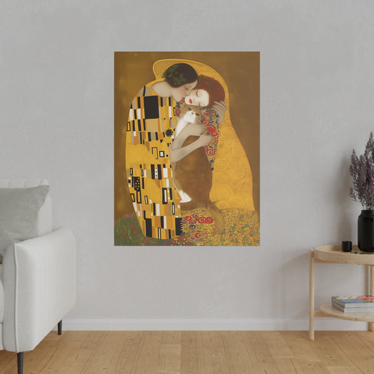 Matte Canvas "The Kiss and the Cat" Stretched, 0.75"