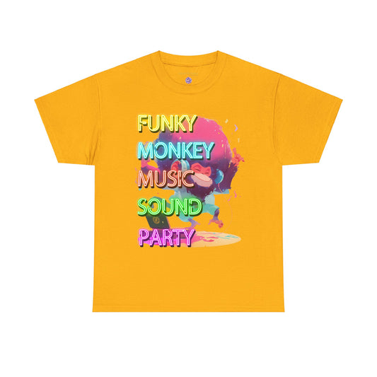 Unisex Heavy Cotton Tee "Funky Monkey Disco Music" T-Shirt