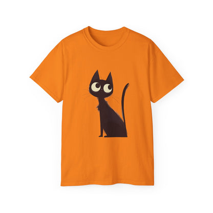 Unisex Ultra Cotton Tee "Woman with Black Cat" T-Shirt Halloween Series