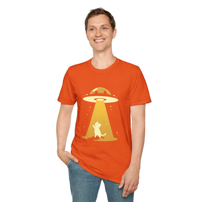 Unisex Softstyle T-Shirt "UFO and Cat"