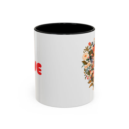 Accent Coffee Mug (11, 15oz) "Heart Flower"