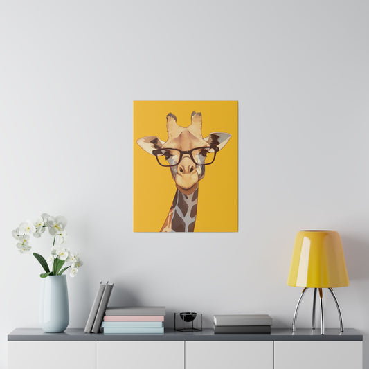 Matte Canvas "Giraffe with Glasses" Stretched, 0.75"