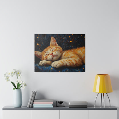 Matte Canvas "Sleeping Cat" Stretched, 0.75"