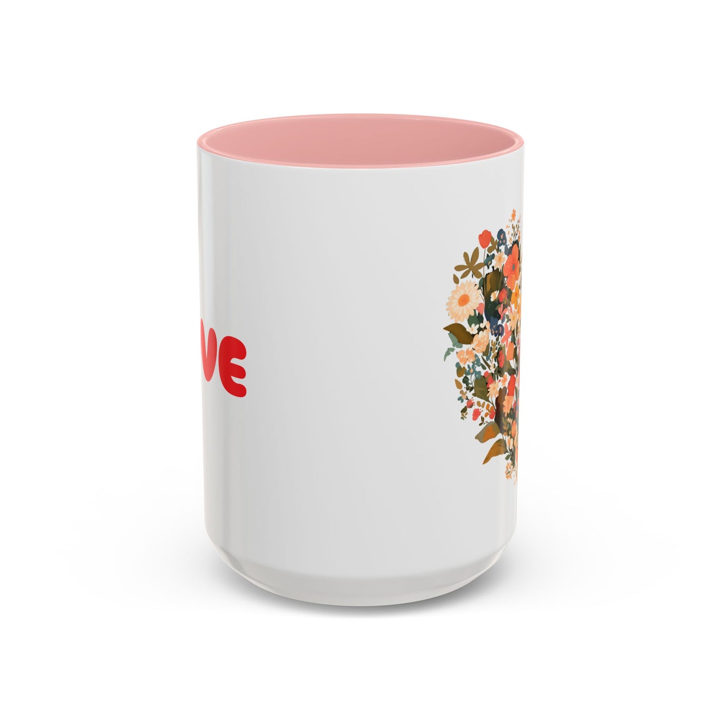 Accent Coffee Mug (11, 15oz) "Heart Flower"