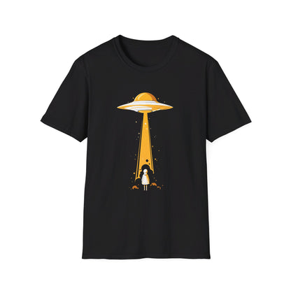 Unisex Softstyle T-Shirt "UFO and Girl"