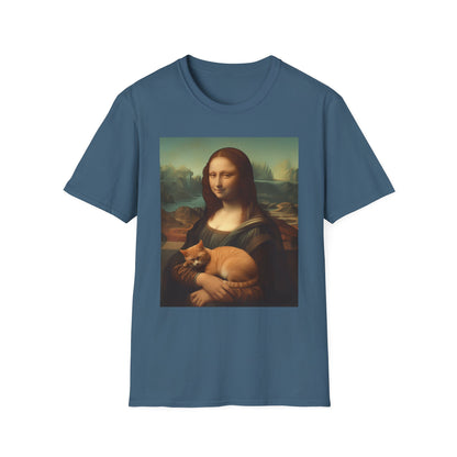 Unisex Softstyle T-Shirt "Mona Lisa and the Cat"