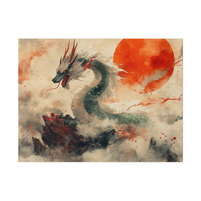 Matte Canvas "Ukiyoe Dragon" Stretched, 0.75"