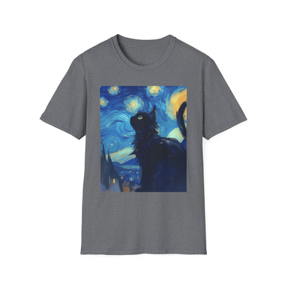 Unisex Softstyle T-Shirt "Cat in Starry Night"