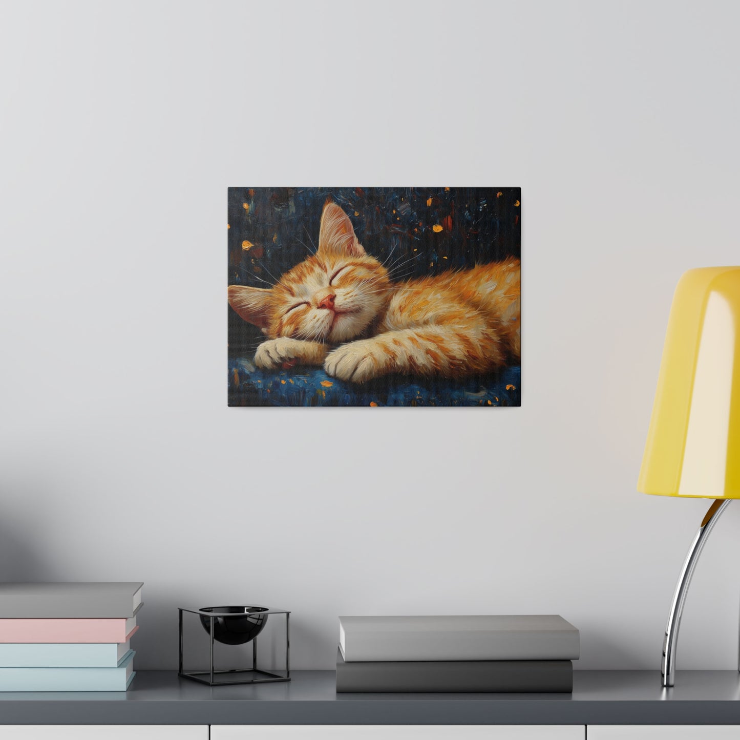 Matte Canvas "Sleeping Cat" Stretched, 0.75"