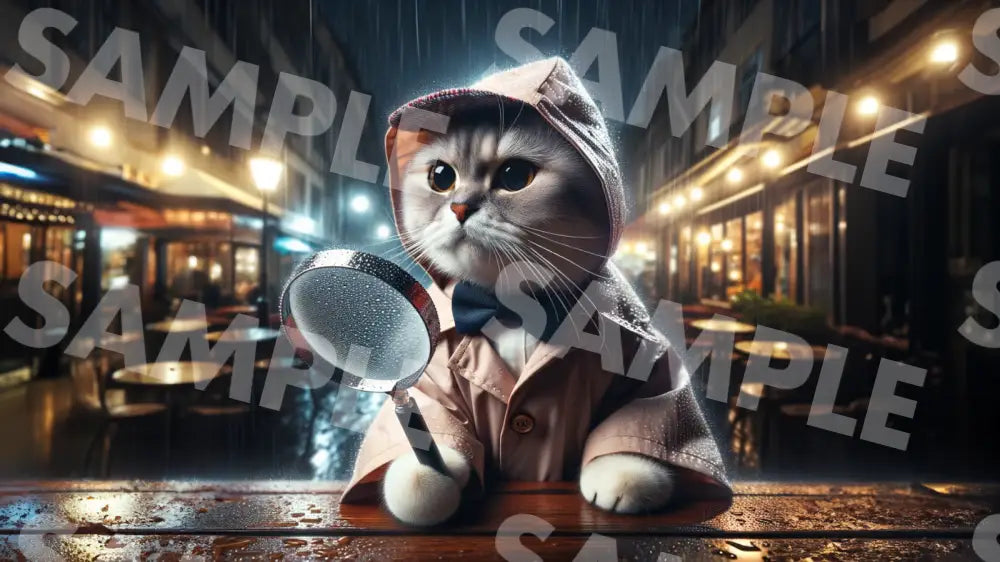 Digital Image Great Detective Cat Wallpaper Dl0003