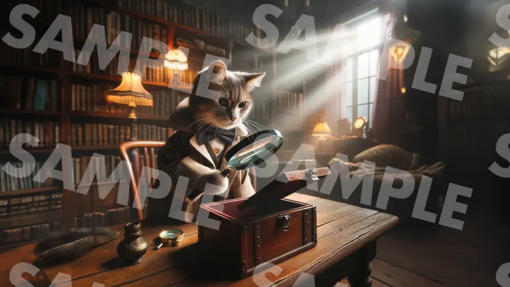 Digital Image Great Detective Cat Wallpaper Dl0005