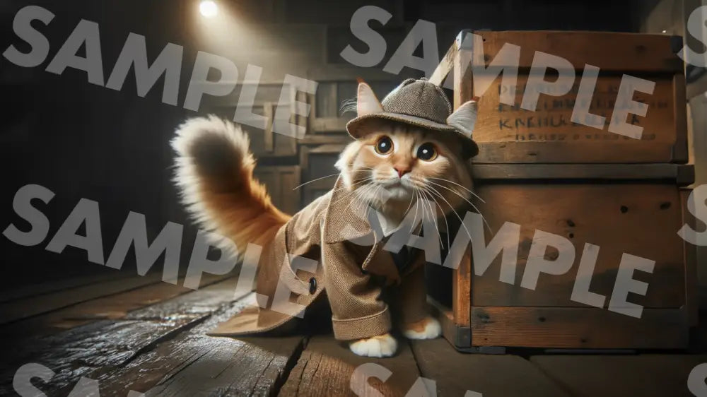 Digital Image Great Detective Cat Wallpaper Dl0007